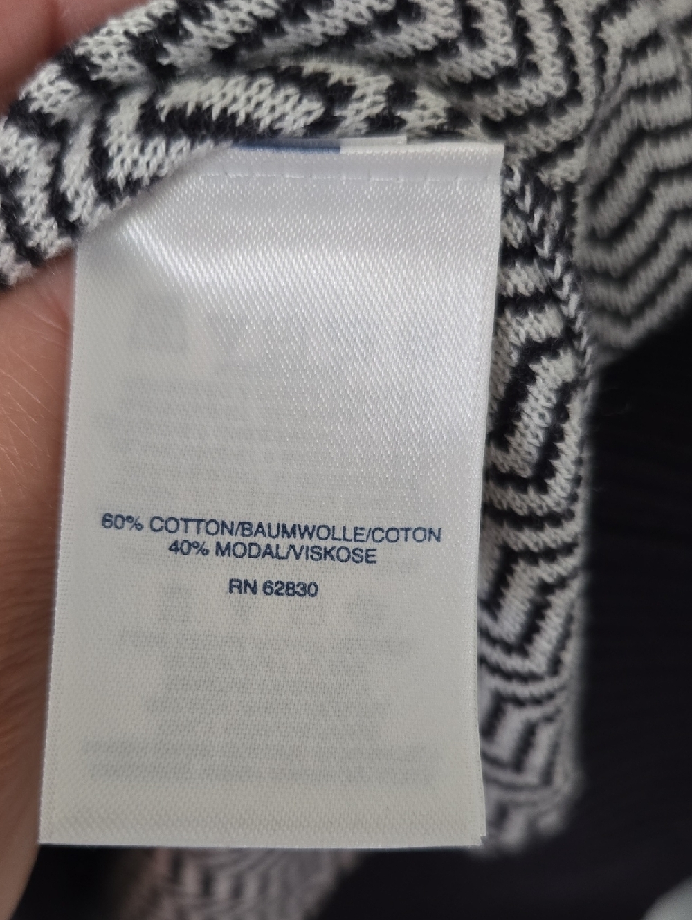 The Outfitters By Land End | Navy Chevron Cotton Button Cardigan Sweater Size S - Picture 8 of 9